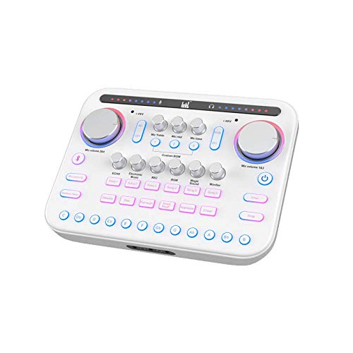 iCKB SUM Digital Audio Interface - Professional Recording Studio Sound Card for Mobile Live Streaming with Reverb Effects & BGM Input | Ideal for Podcasting, Music Production & Online Broadcasting