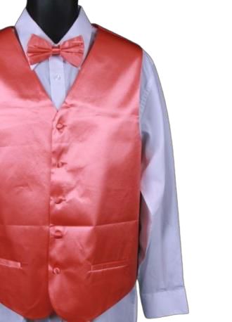 DANIEL ELLISSA Women's Solid Vest Set VS801 in Coral - Perfect for Office Wear, Casual Outfits, and Layering in Fall & Winter