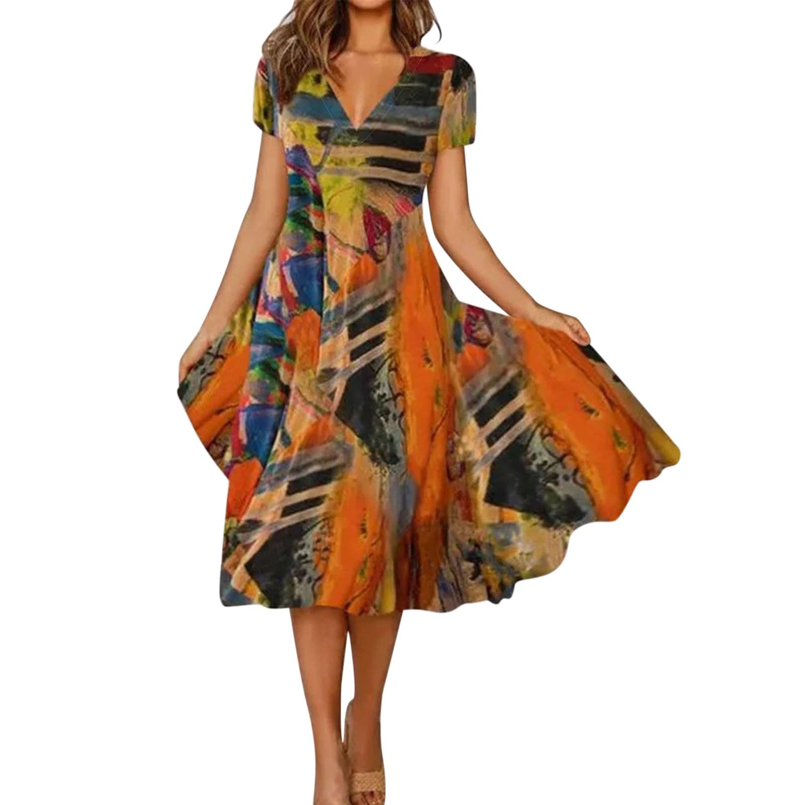 **KCocoo Plus Size Maxi Dress for Women - Flowy Summer Party Dress, Cute & Comfortable - Perfect for Beach, Vacation, and Casual Outings**