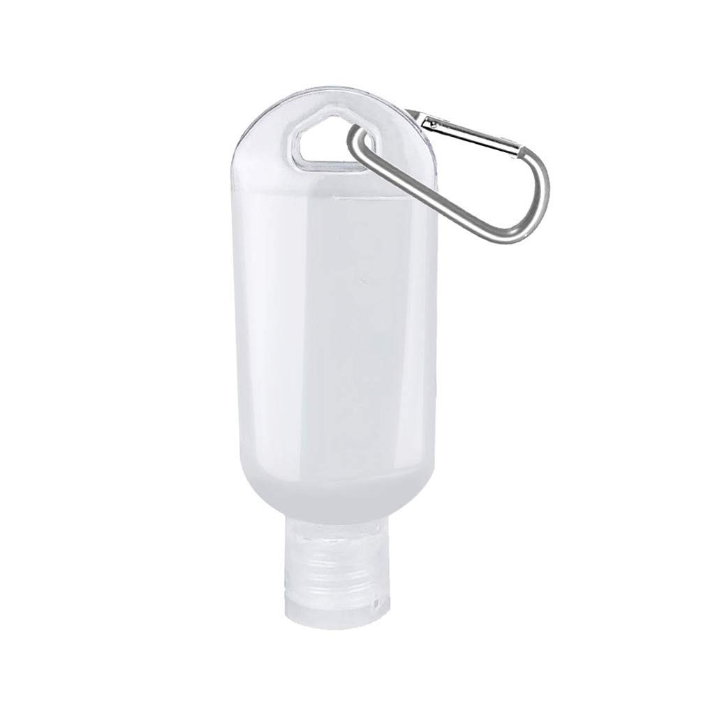 60ml Clear Leakproof Travel Bottles with Caps - Refillable Plastic Containers for Toiletries, Liquids & Cleaning Supplies - Perfect for Keychain, Gym, Camping & Air Travel (Silver, One Size)