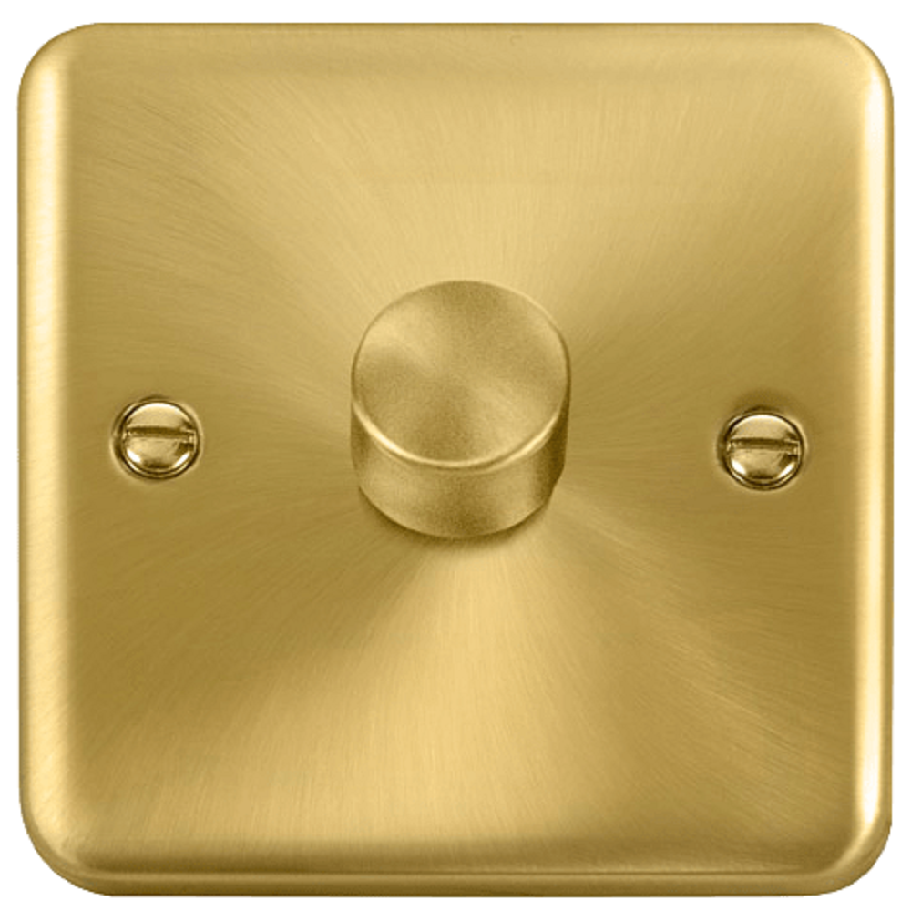 Dimmer Switch - Click Deco Plus Satin Brass 1G LED Light Switch with Adjustable Brightness - Perfect for Bedrooms, Living Rooms, and Home Lighting Control