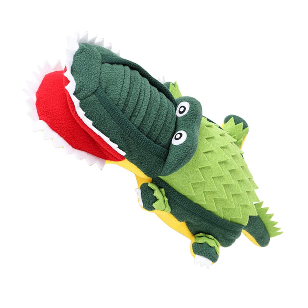 Interactive Dog Snuffle Toy - Squeaky Crocodile Plush for Puppy Training & Slow Feeding | Mental Stimulation & Enrichment Activity for Dogs | Great for Sniffing Games, Boredom Relief & Anxiety Reduction (Perfect for Indoor Play, Crate Training & Travel)