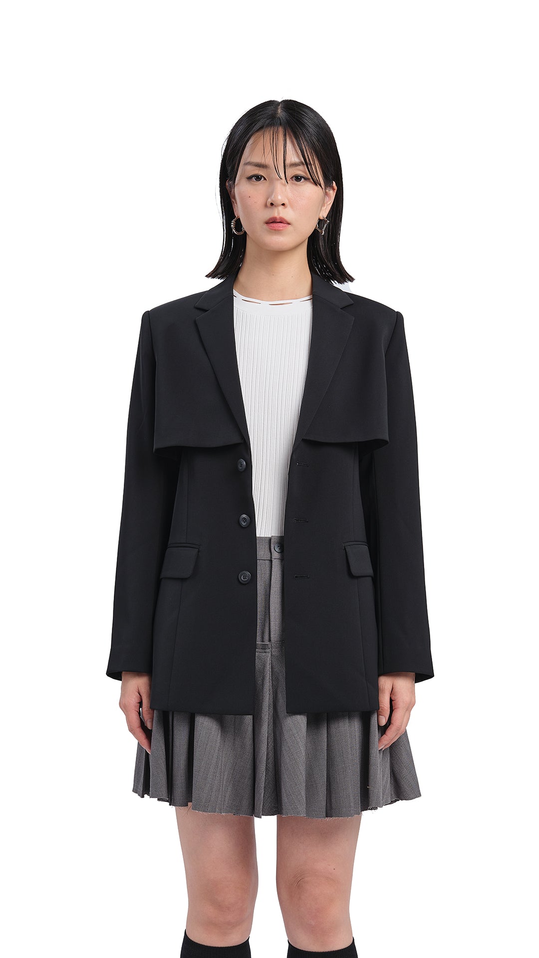 Stylish Women's Cut Out Blazer Jacket - Trendy Office Wear & Evening Outfit for Business Casual Dresses