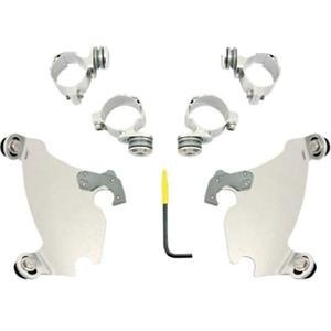 Memphis Shades Trigger Lock Mount Kit for Gauntlet Fairing - Polished Chrome Motorcycle Accessory for Secure Windshield Installation & Highway Riding