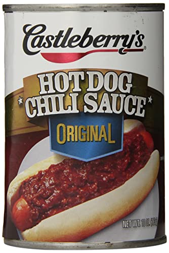 Castleberry's Hot Dog Chili Sauce, 10 Oz (Pack of 24) - Spicy Condiment for Hot Dogs, Burgers & Nachos - Perfect for BBQs, Game Nights & Family Gatherings