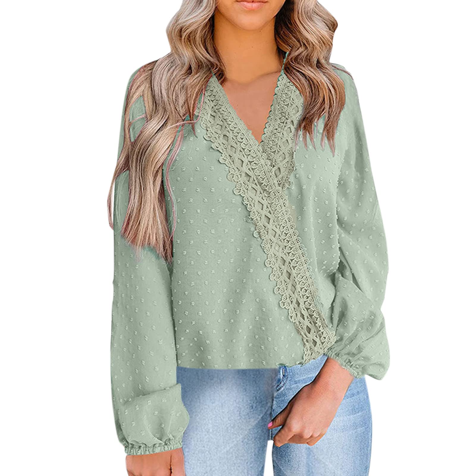 Women's Tunics & Tops - Short Sleeve V-Neck Polka Dot Blouses & Long Sleeve Shirts | Casual Office Wear, Summer Outfits & Everyday Fashion