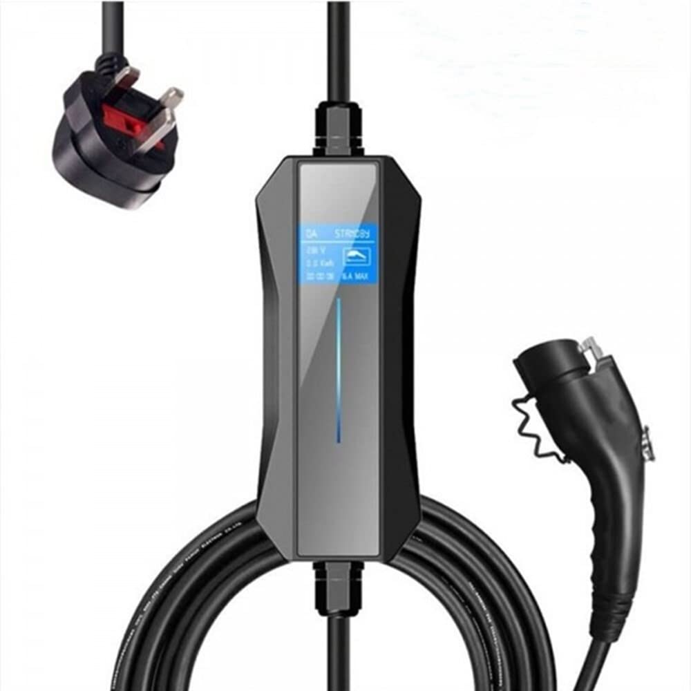 Portable SAE J1772 Type 1 EV Charger - 16A Electric Vehicle Charging Cable with UK Plug | Fast Home & Travel Car Charging Solution