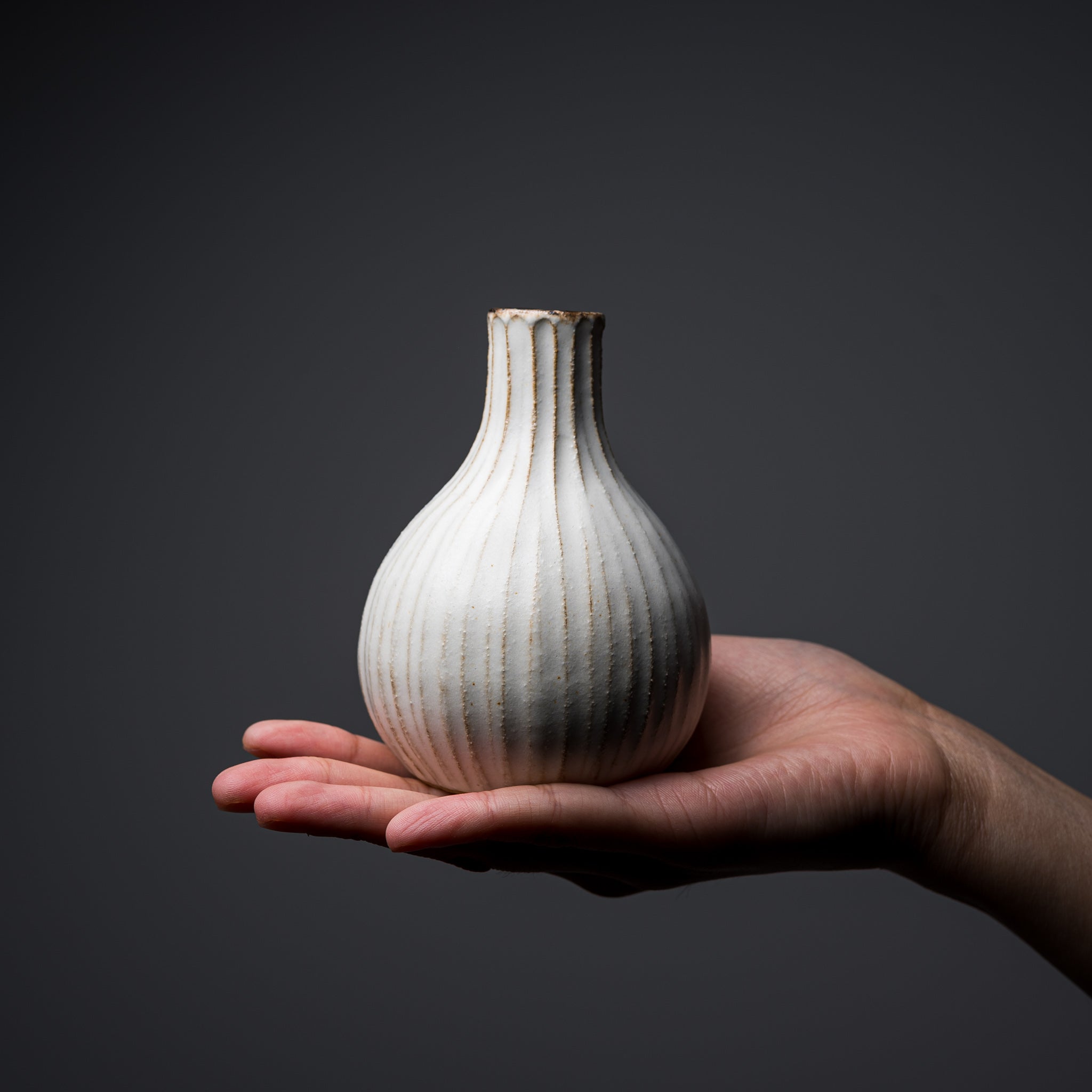 Wakasama Kiln Shallot Vase - Handcrafted Japanese Ceramic Pottery for Home Decor, Flower Arrangement & Table Centerpiece