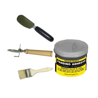 Premium Padding Starter Kit - 1 Quart White Padding Adhesive, Pad Knife, Pad Brush & 2