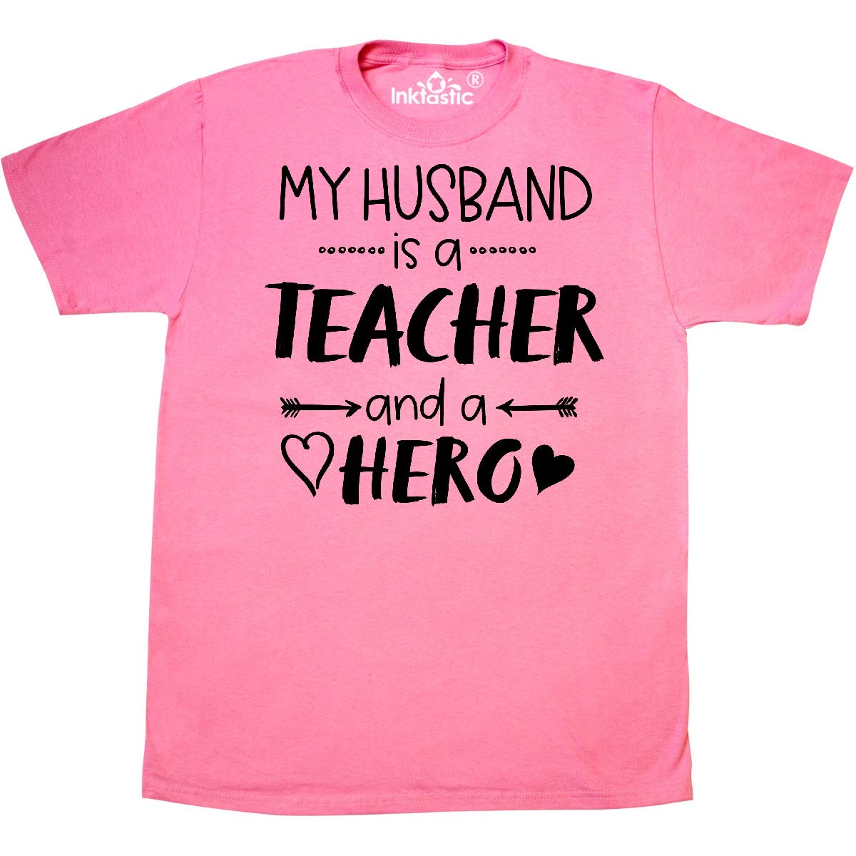 My Husband is a Teacher and Hero Graphic T-Shirt - Funny Teacher Appreciation Gift for Husband - Perfect for Teacher Week, Retirement & School Events