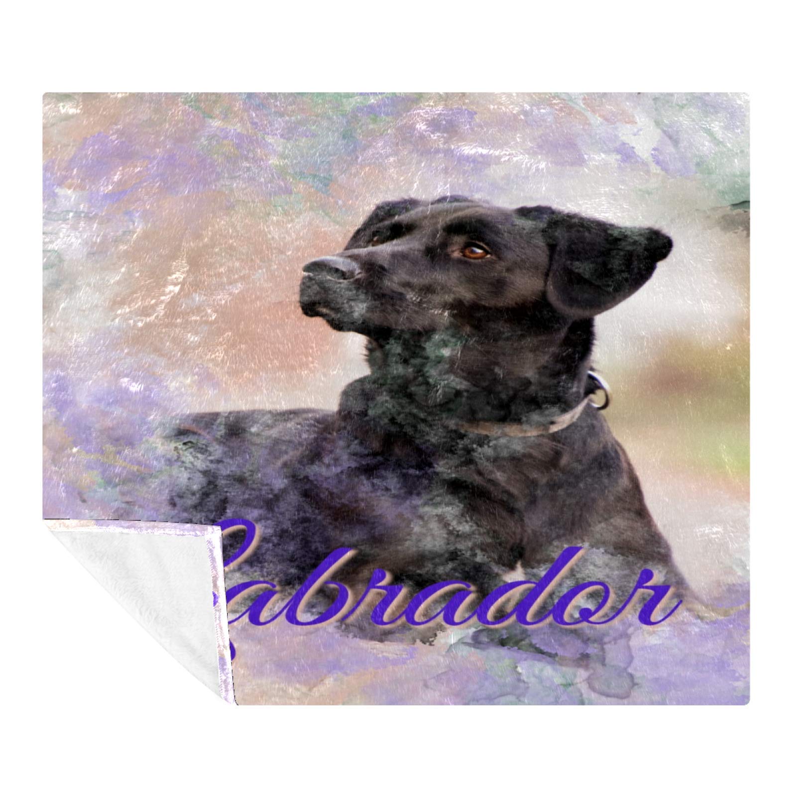 Black Lab Flannel Fleece Blanket - Soft & Warm for Dogs - Perfect for Couch & Bed