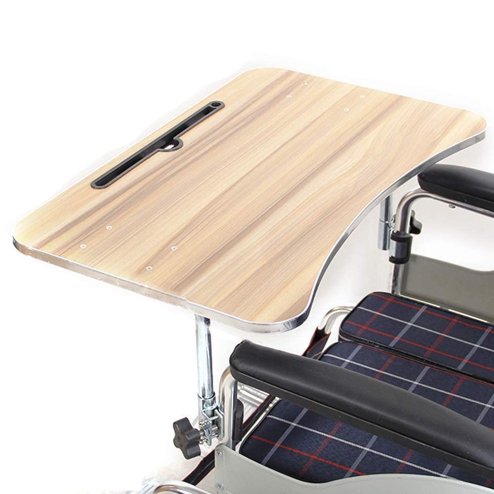 Removable Wood Wheelchair Tray with Phone Stand & Card Slot - Adjustable Lap Table for Elderly, Disabled & Seniors - Perfect for Meals, Reading & Tablet Use in Hospitals or Home Care