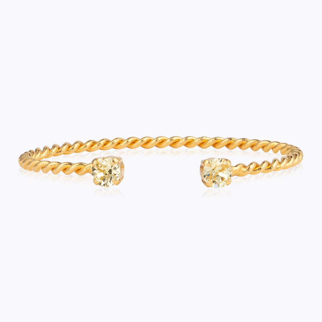 Mini Twisted Bracelet - Dainty Gold Plated Adjustable Bangle for Women | Elegant Stackable Jewelry for Everyday Wear, Date Night & Special Occasions