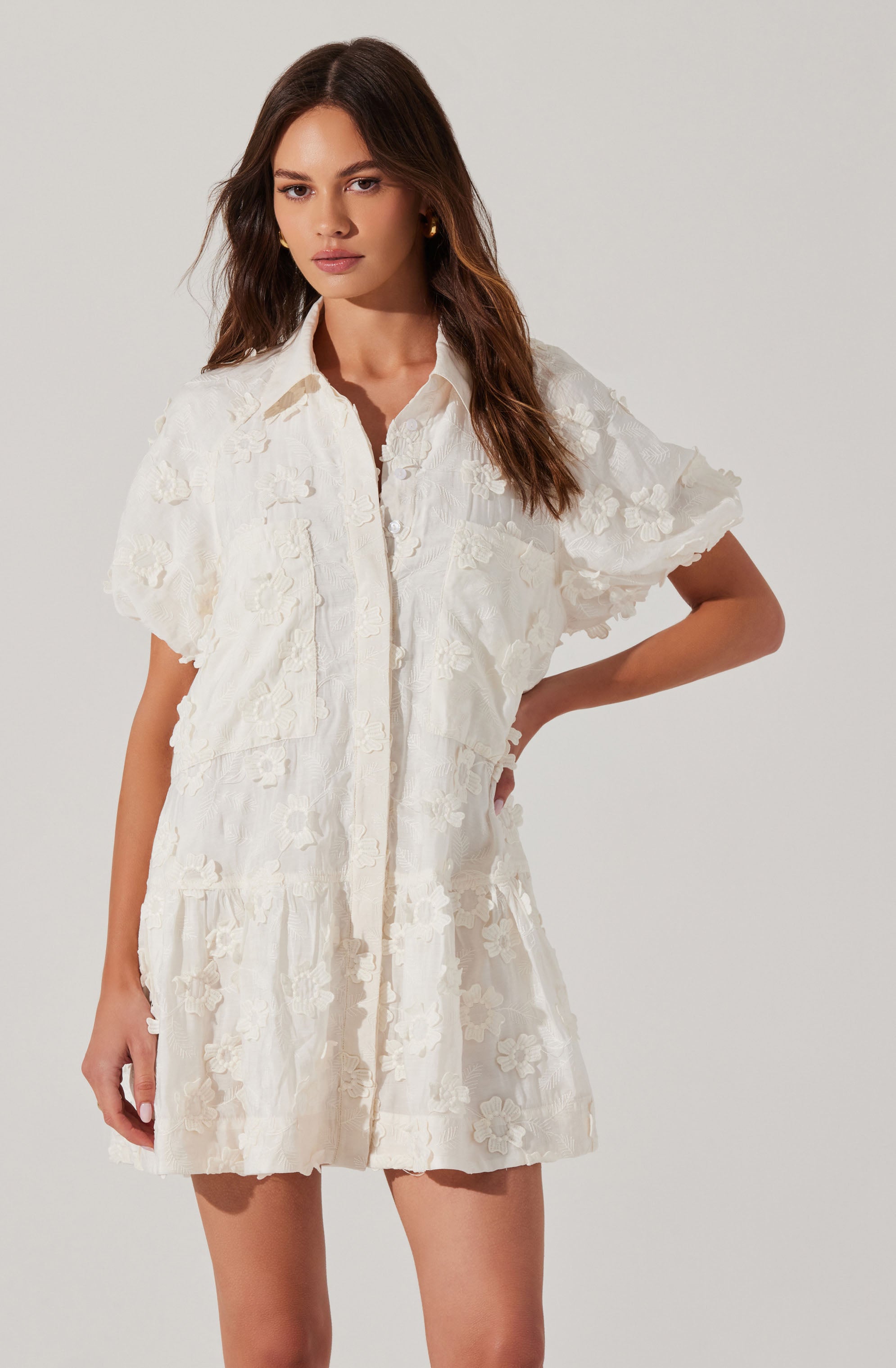 Aihara Floral Appliqué Dress - Elegant Women's Summer Dress for Weddings, Parties & Special Occasions