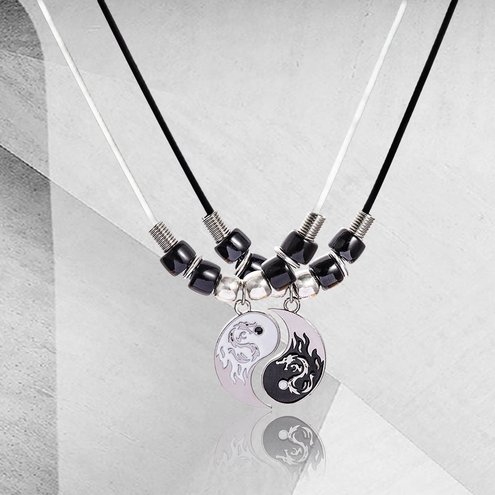 Yin Yang Dragon Pendant Necklace for Women - Couples Gift for Valentines Day