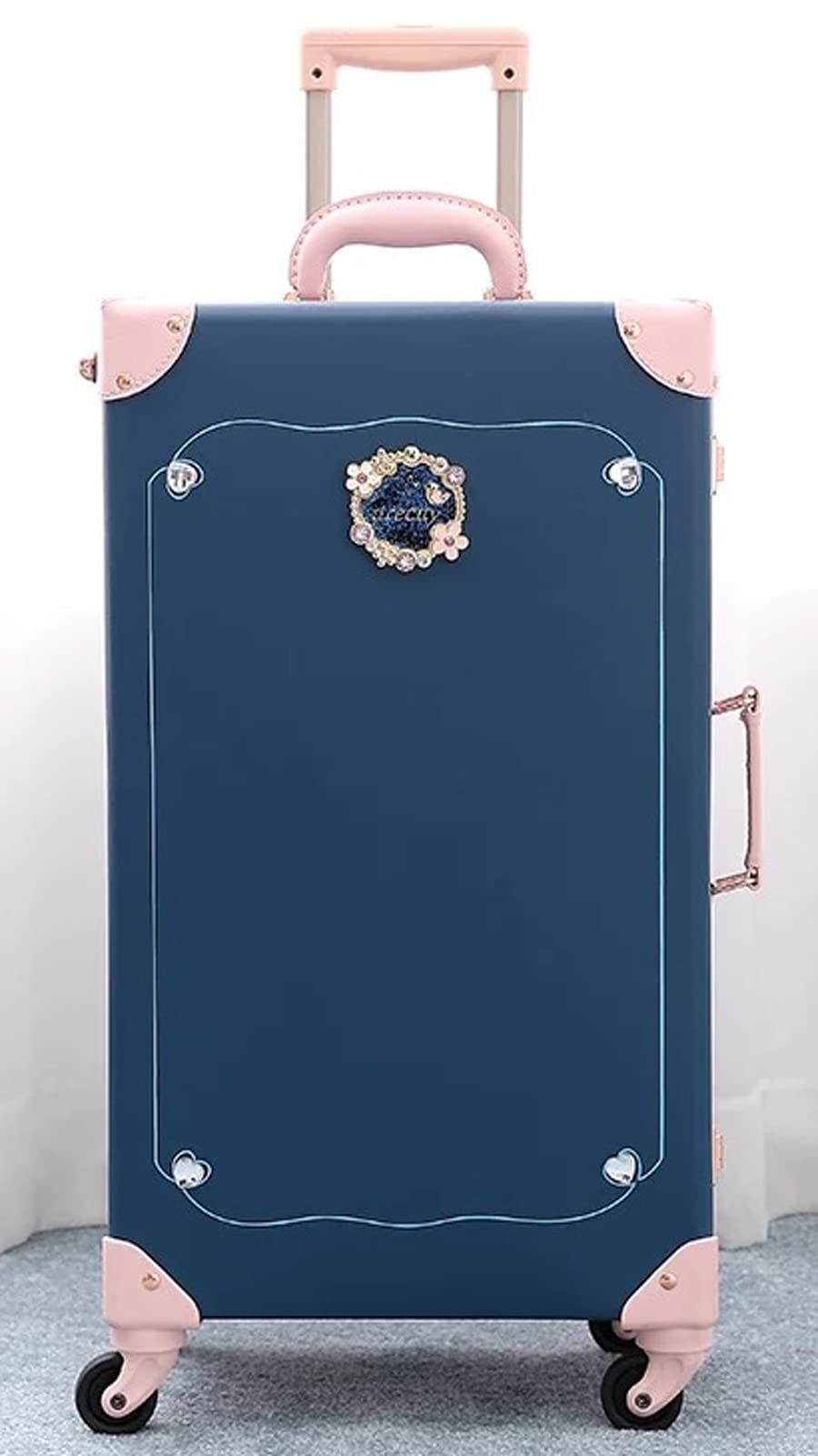 Vintage PU Leather Suitcase Set for Women - Retro Travel Luggage with Trolley, Fashion Boarding Bag - Perfect for Air Travel, Weekend Getaways & Business Trips