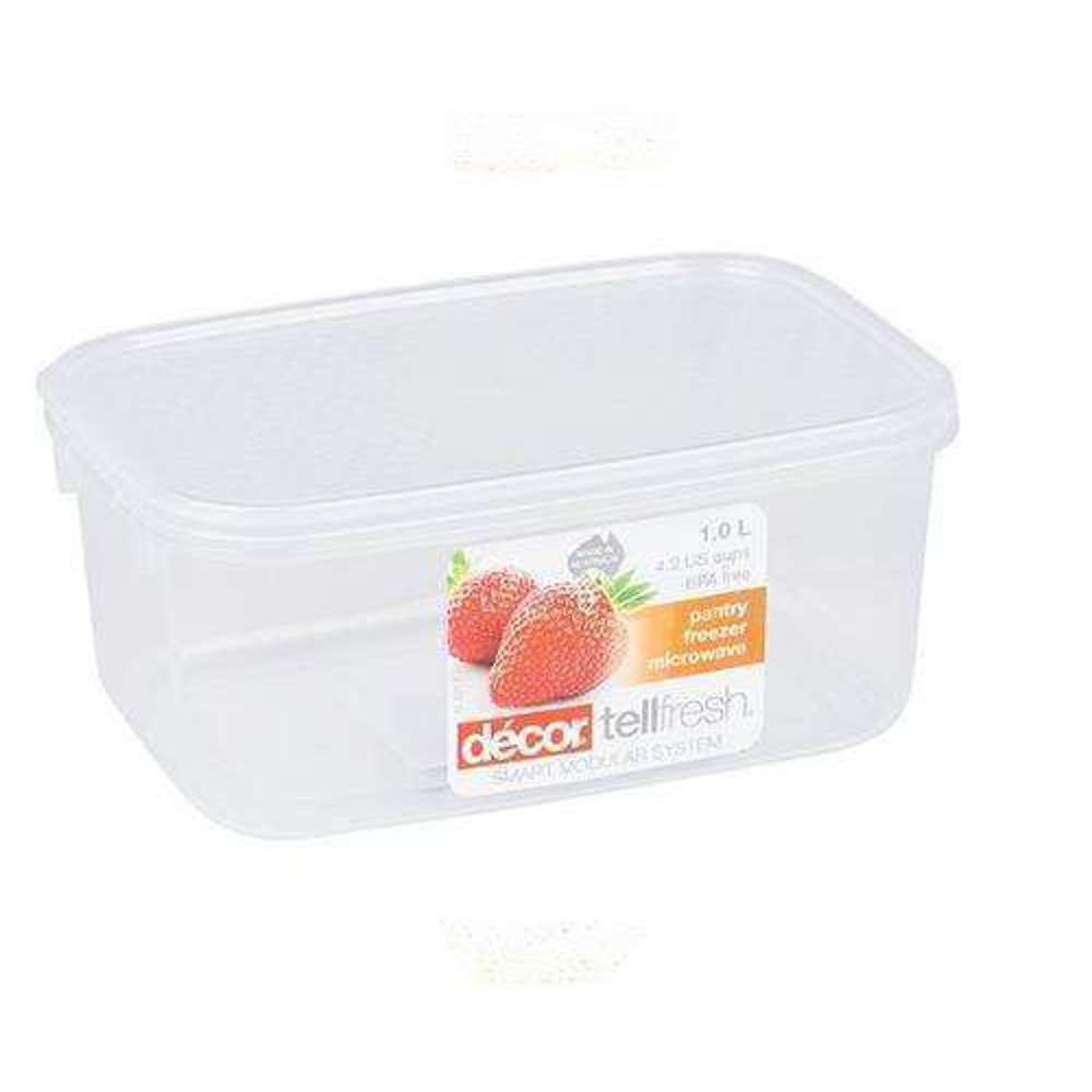 1L PVC Storage Box for Home Organization - Airtight Oblong Container for Kitchen, Bathroom & Office Decor | Tellfresh