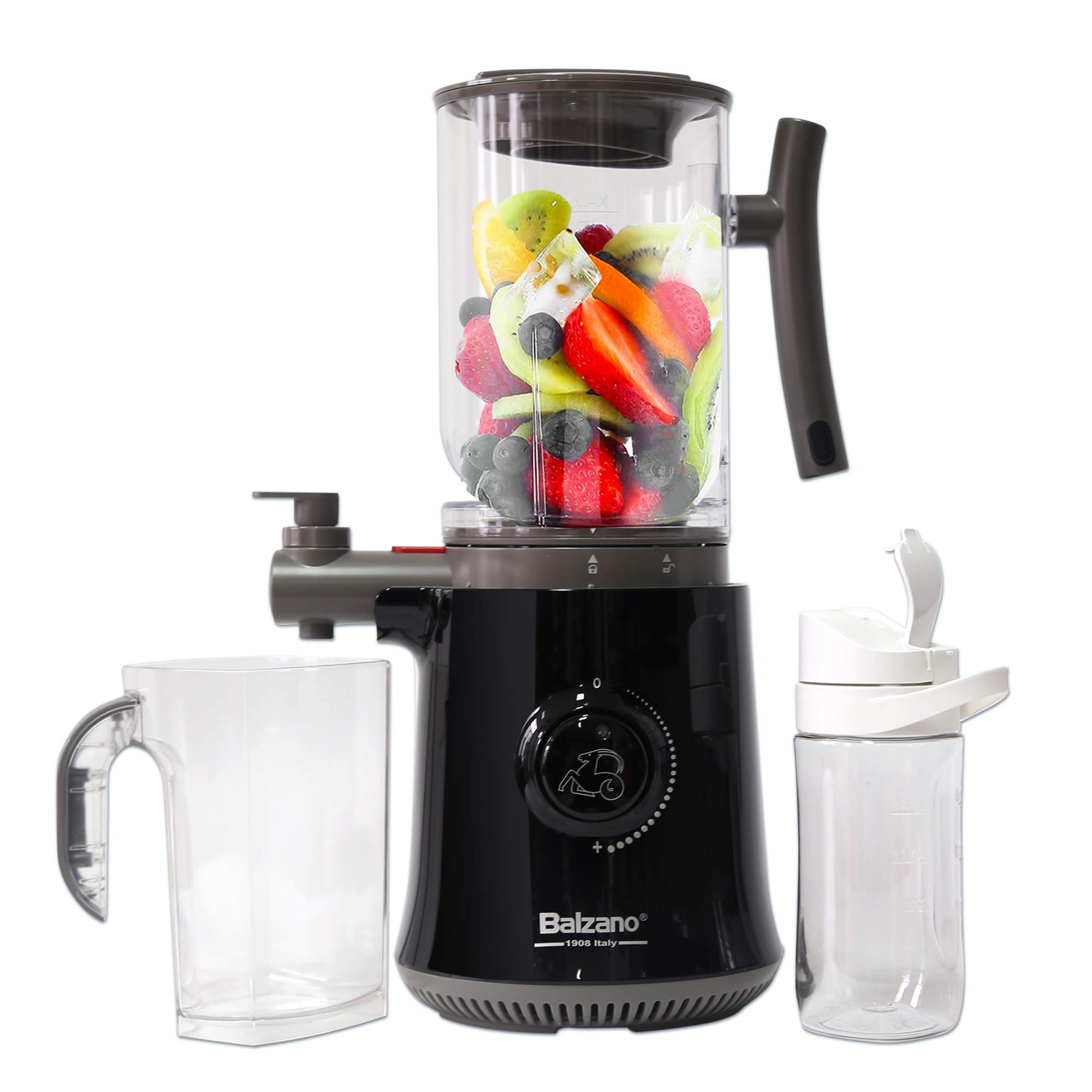 **Black Compact 4-in-1 Yoga Blender, Smoothie Maker, Juicer & Soup Maker with Auto Seed Separation - Boost Immunity for Smoothies, Juices & Healthy Soups - Perfect for Home, Gym & Yoga Studio**