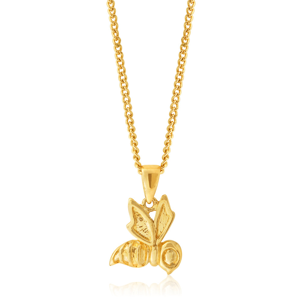 9ct Gold Honeybee Pendant Necklace - Dainty Bee Jewelry for Women - Perfect Gift for Nature Lovers & Beekeepers - Ideal for Everyday Wear, Special Occasions & Beekeeping Events