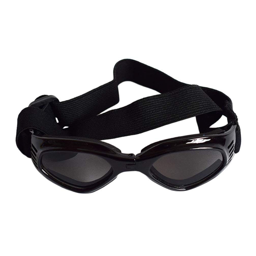 ULTECHNOVO Clear Transparent Pet Sunglasses for Dogs, Cats & Puppies - Windproof, Anti-Glare Triangle Goggles for Outdoor Activities, Walking & Travel (Black) - Perfect for Sunny Days & Outdoor Adventures