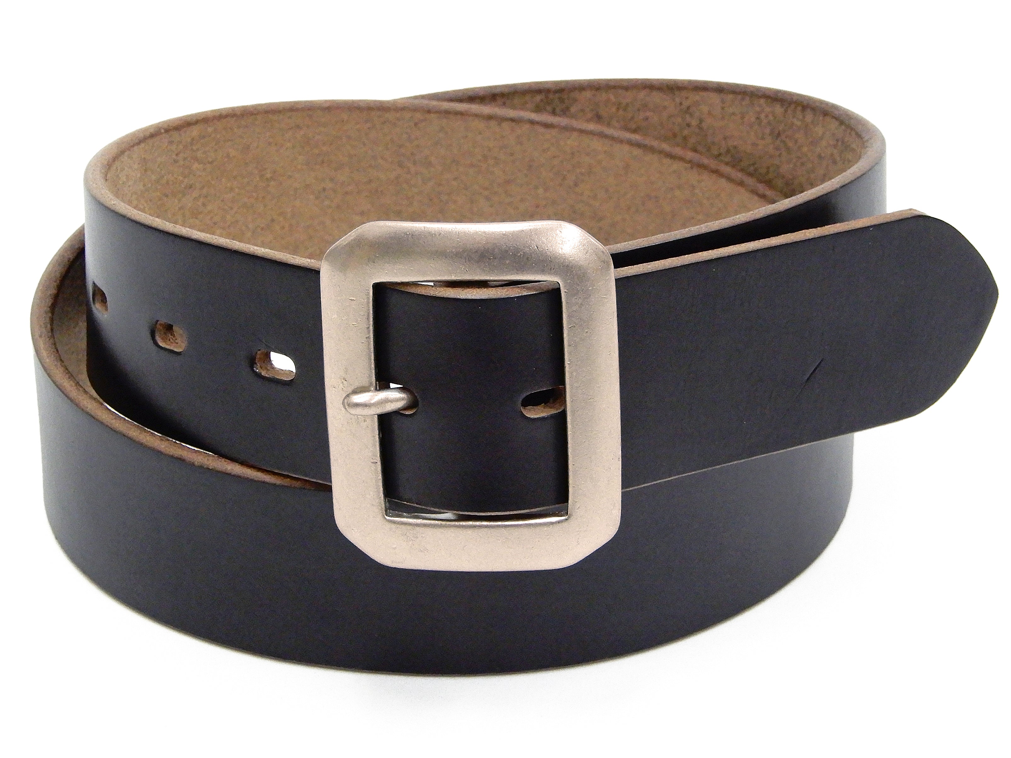 TOYS McCOY Men's Casual Leather Belt - Premium Chromexcel Steerhide Garrison Belt (TMA2406-030 Black) for Everyday Wear & Outdoor Activities