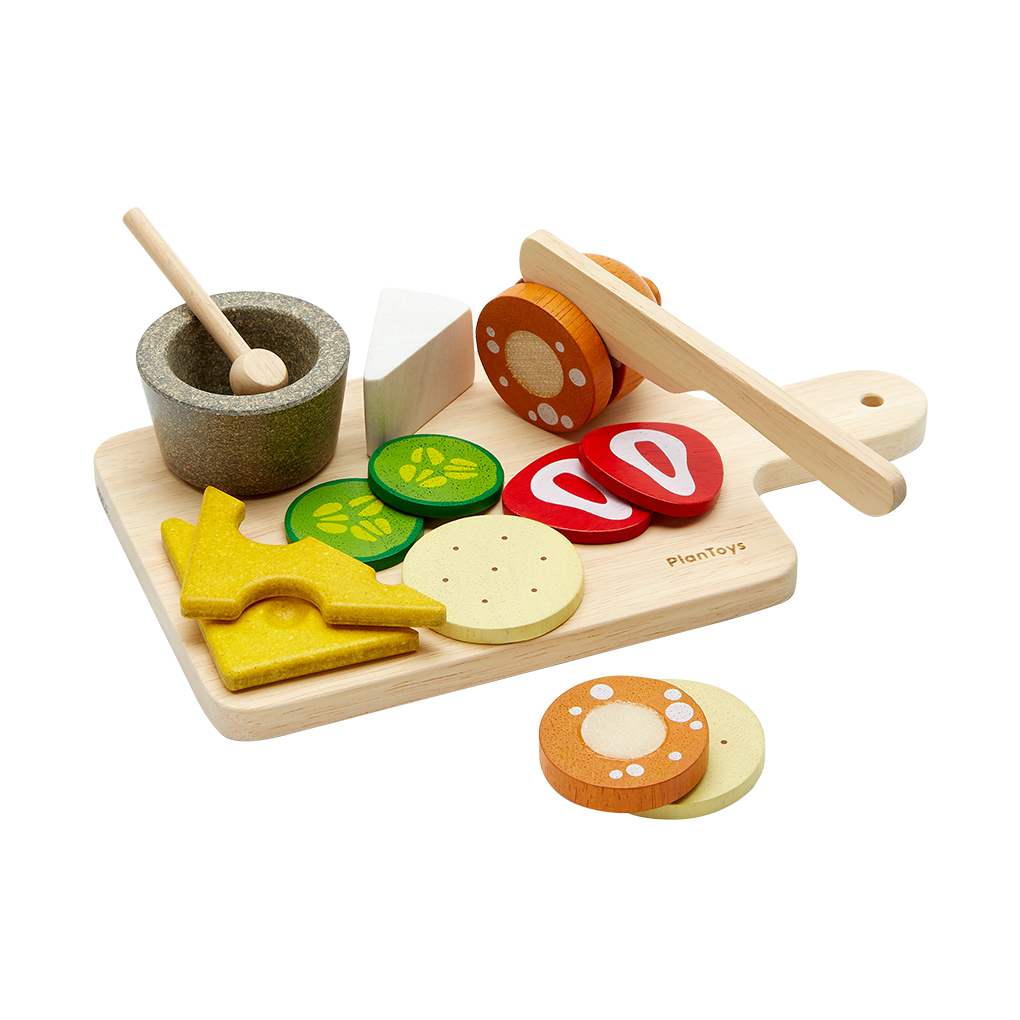 Wooden Kids Toy Cheese & Charcuterie Board - Pretend Play Food Set for Toddlers, Perfect for Imaginative Play & Learning at Home or Preschool