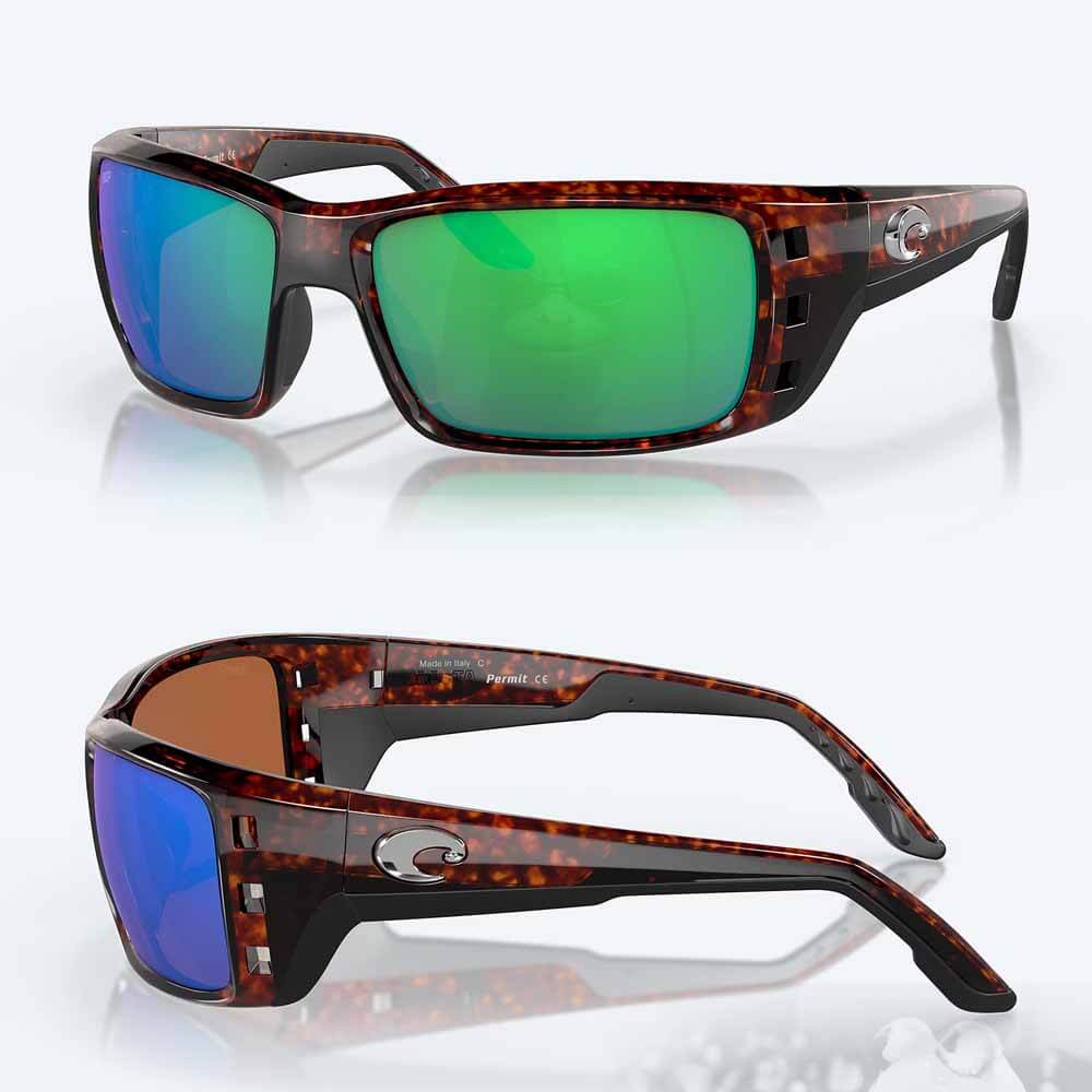 Permit Tortoise Frame Costa Sunglasses - Polarized Sunglasses for Men & Women - UV Protection - Perfect for Fishing, Boating & Outdoor Activities