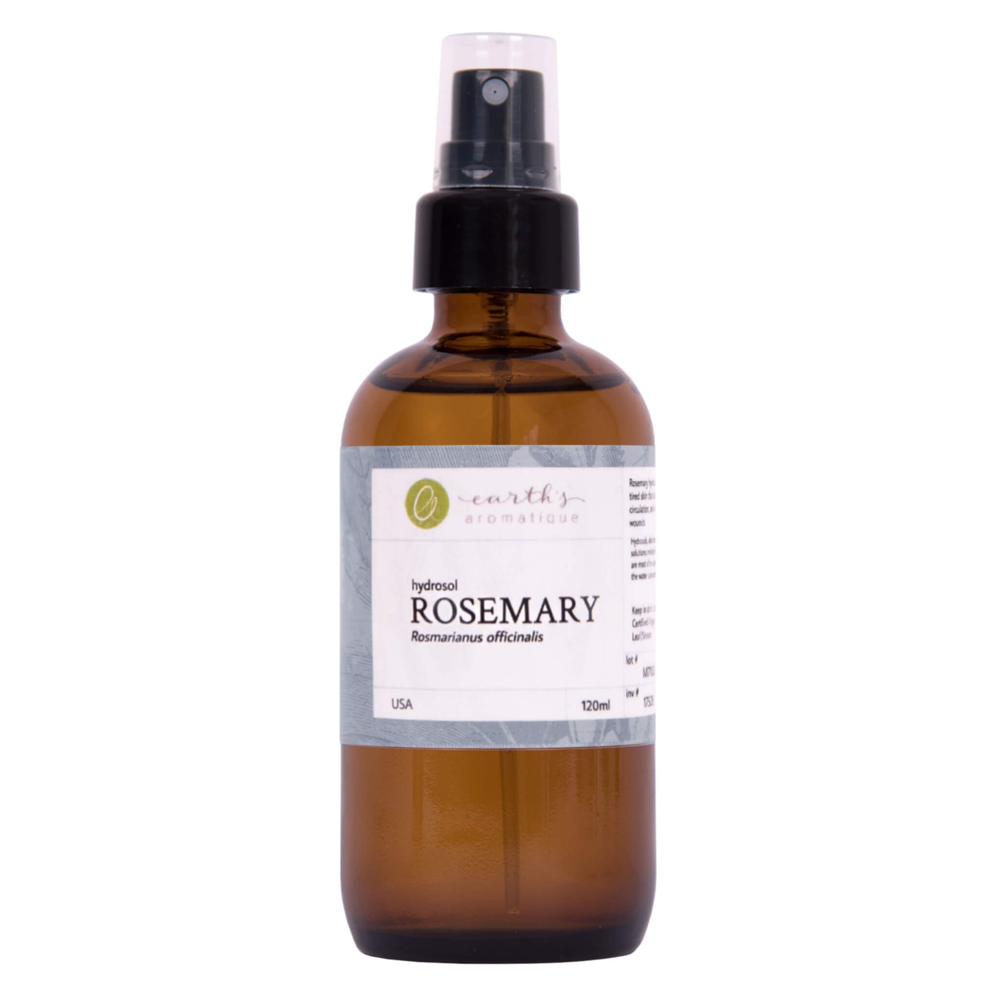 Organic Rosemary Hydrosol Facial Toner & Hair Mist - 100% Pure Natural Skin Care & Aromatherapy for Face, Scalp & Relaxation