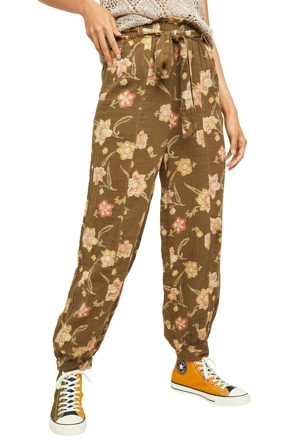 Free People Women's In The Midnight Hour Woven Pants - Dark Combo | Boho Chic Lounge Pants for Casual Outings & Yoga