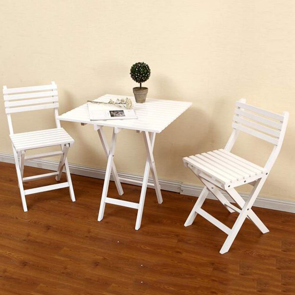 **YANQING 3-Piece Folding Wooden Dining Set - Outdoor/Indoor Patio Garden Furniture (Red/White) - Perfect for BBQs, Picnics & Small Space Living**
