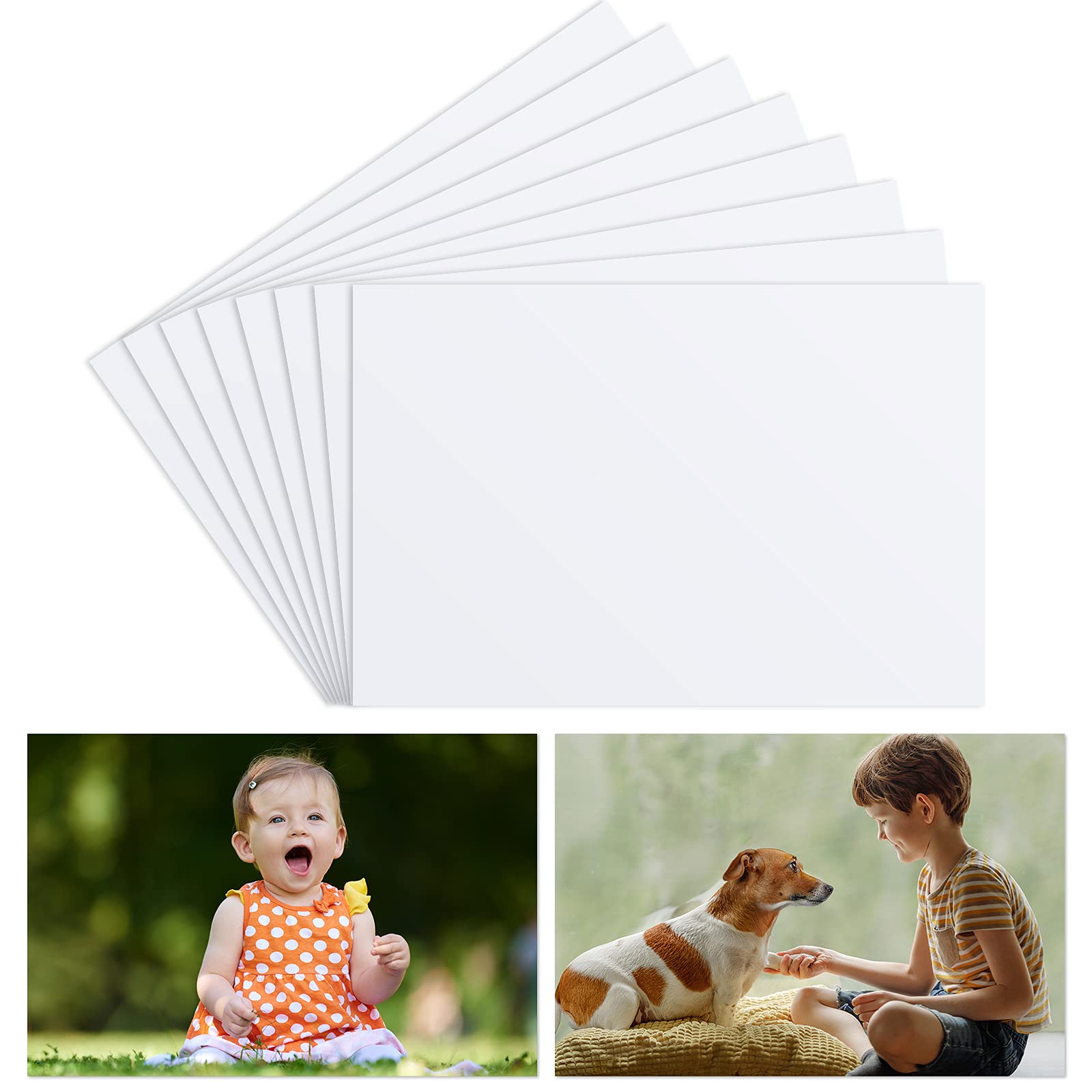 Hotop 8-Piece Sublimation-Ready Aluminum Photo Sign Blanks - 4x6 Inch White Metal Wall Art for Heat Press Printing | Perfect for DIY Home Decor, Personalized Gifts & Office Wall Displays