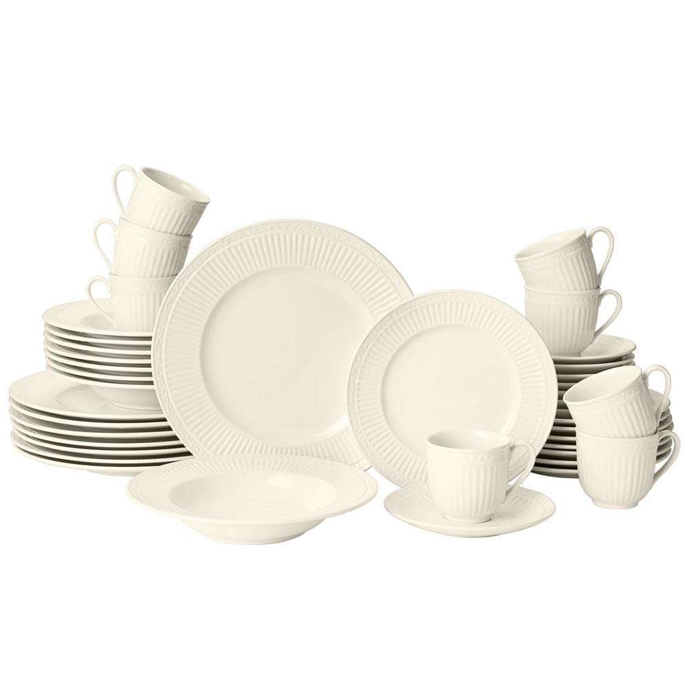 Italian Countryside® 40-Piece Dinnerware Set - Service for 8 - Elegant Porcelain Dinner Plates, Salad Plates, Bowls & Mugs - Perfect for Family Dinners, Holiday Gatherings & Restaurant Use