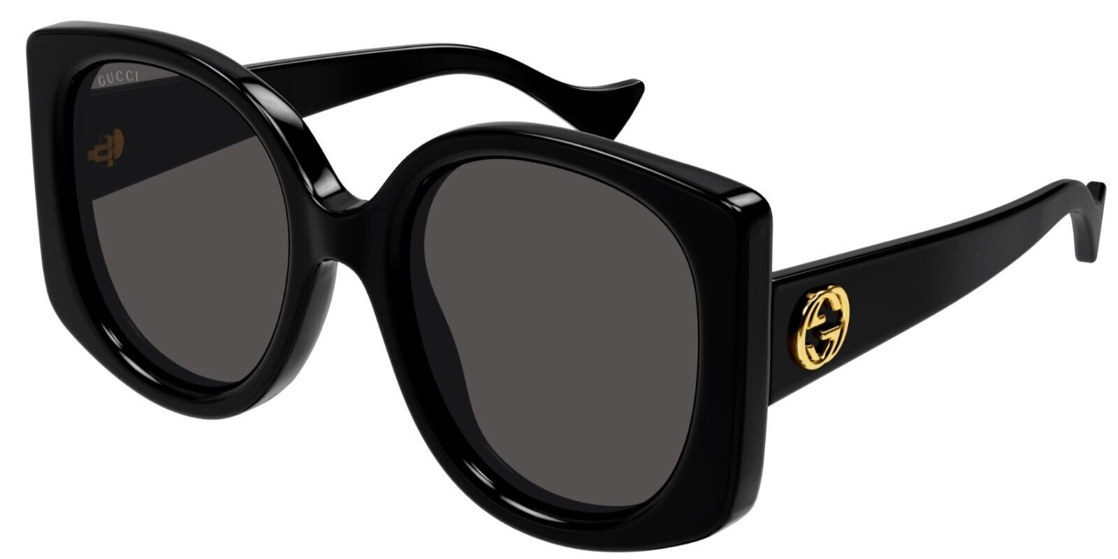Gucci GG1257S 001 Black/Grey Oversized Women's Sunglasses - UV Protection, Fashionable & Trendy for Summer, Beach, and Outdoor Activities