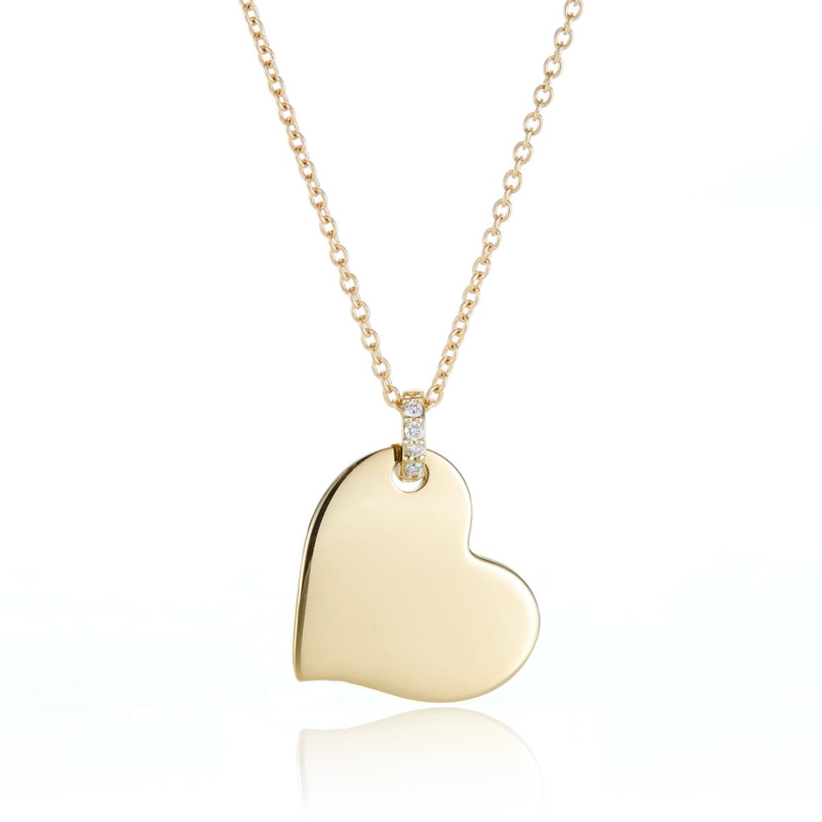 14K Gold Heart Pendant Necklace with Genuine Diamonds - Elegant Jewelry Gift for Women, Perfect for Valentine's Day & Anniversary