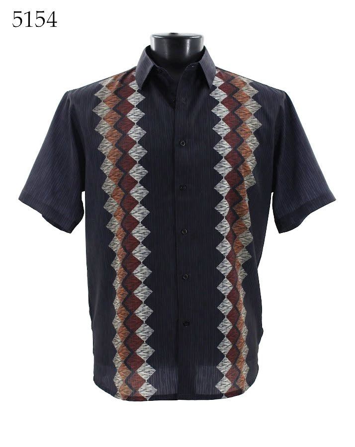 Bassiri Men's Casual Short Sleeve Shirt 5154 - Breathable Cotton Summer T-Shirt for Outdoor Activities, Travel & Daily Wear