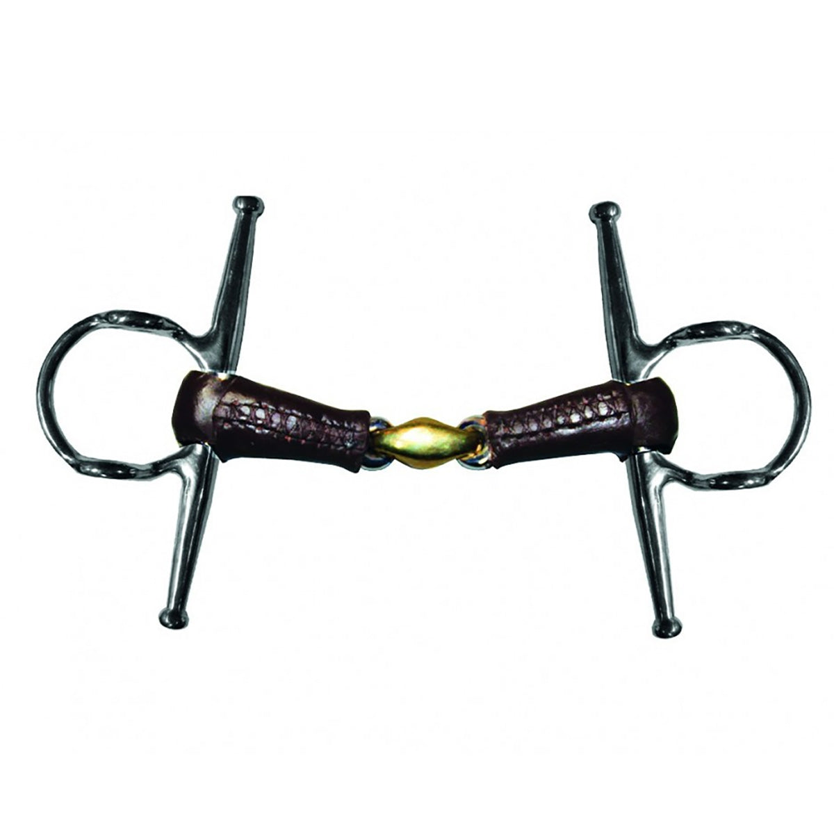 Premium Leather Covered French Link Full Cheek Gag Bit for Horses - Comfortable Equestrian Training Equipment for Dressage & Jumping