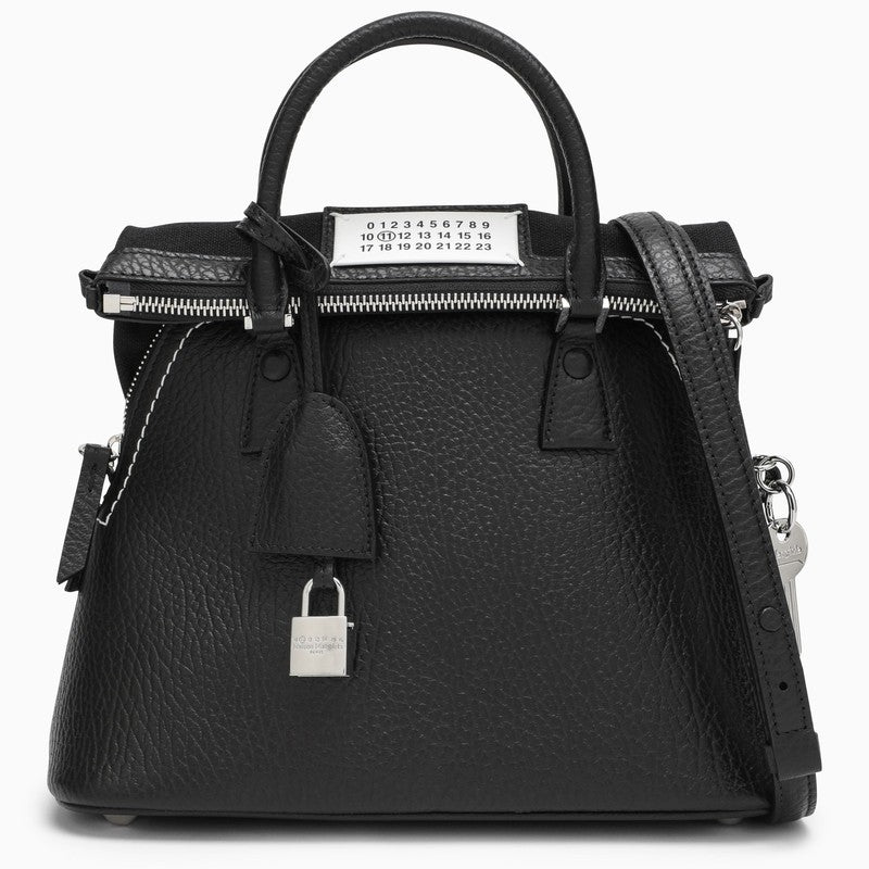 5AC Mini Black Leather Crossbody Bag for Women - Stylish & Compact Purse for Everyday Use, Travel, and Work
