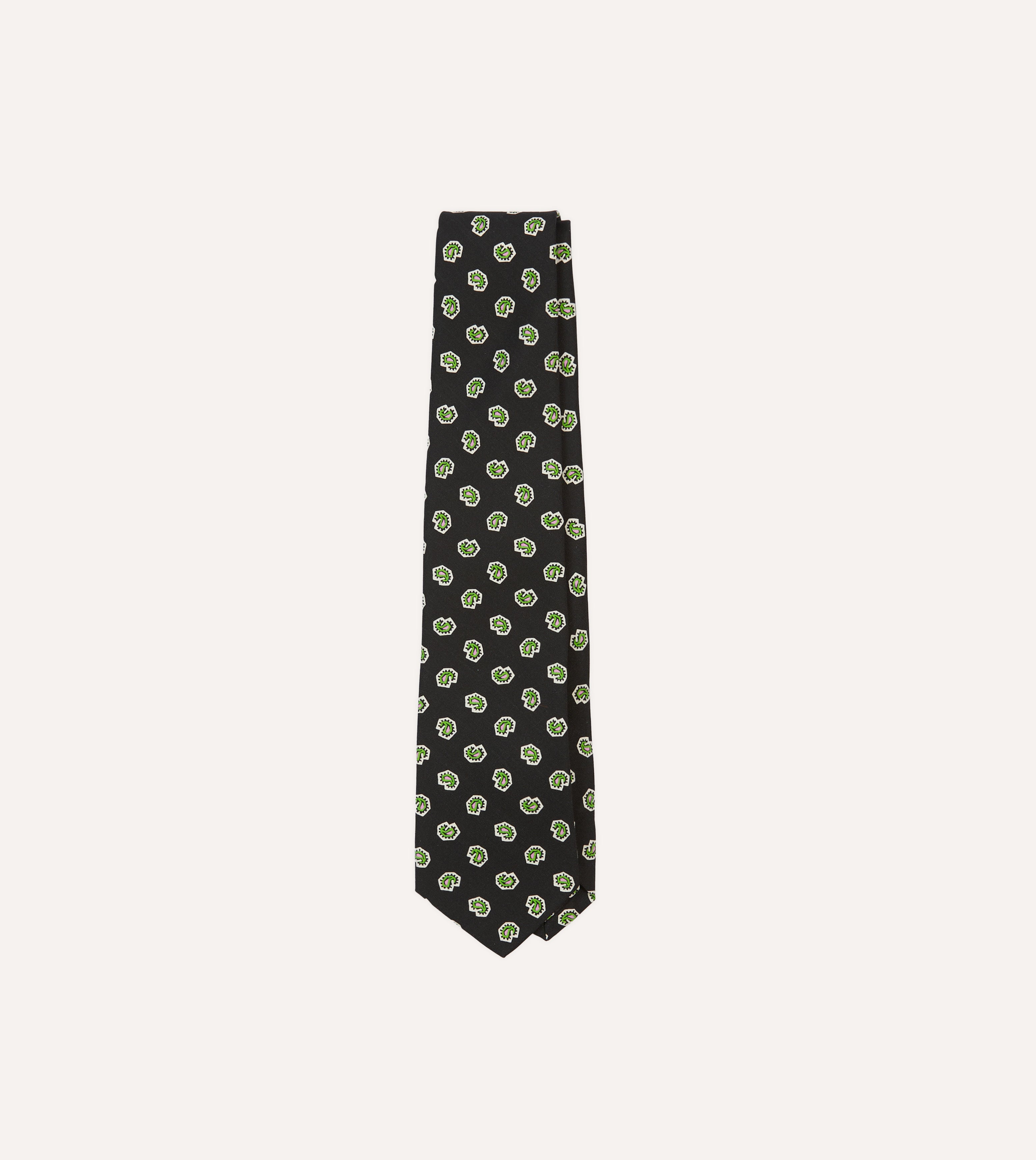 Dark Navy Mini Paisley Silk Self-Tipped Necktie for Men - Elegant Formal Wear for Weddings, Business Meetings & Special Occasions