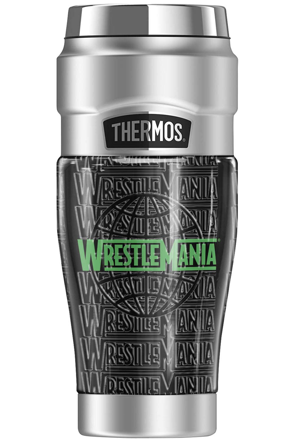 WWE Wrestlemania Stainless Steel Travel Tumbler 16oz - Vacuum Insulated Double Wall Thermos Mug for Hot & Cold Drinks - Perfect for Gym, Office & Outdoor Adventures