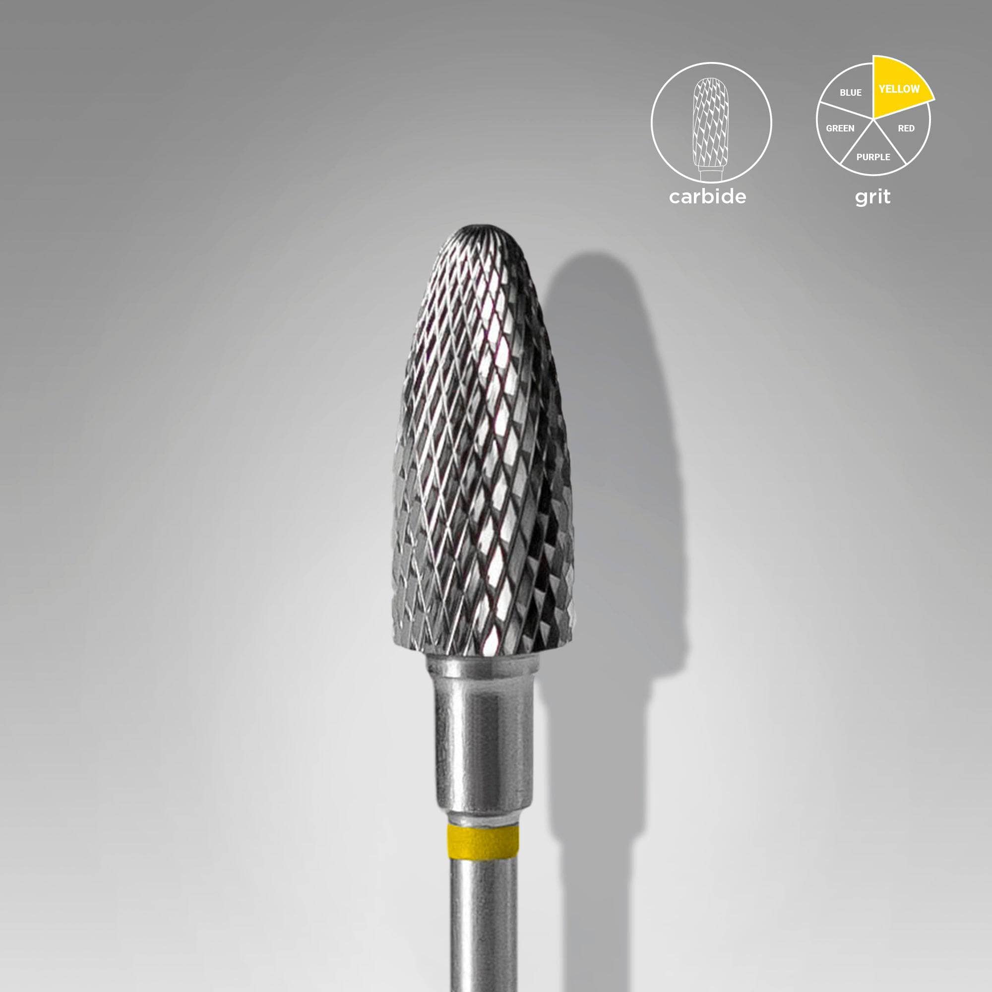 Staleks Carbide Professional Nail Drill Bit for Corn Removal - 6mm Yellow - Perfect for Pedicures & Nail Salons