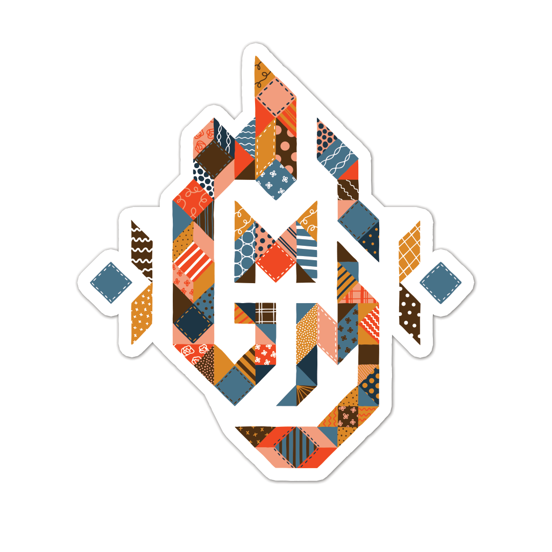 GMM Patchwork Logo Sticker - Waterproof Vinyl Decals for Laptops, Cars, Bikes & DIY Crafts - Perfect for Personalizing Devices and Accessories