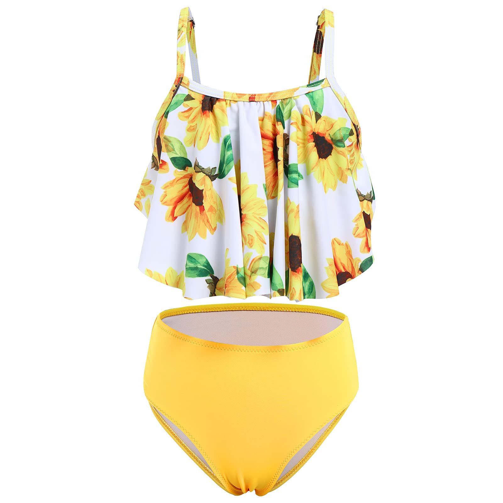 IBTOM CASTLE Girls Princess Bikini Set - 2 Piece Ruffle Swimwear with Falbala Trim for Beach, Pool & Water Sports | Cute Bathing Suits for Toddler & Kids Swim Outfits