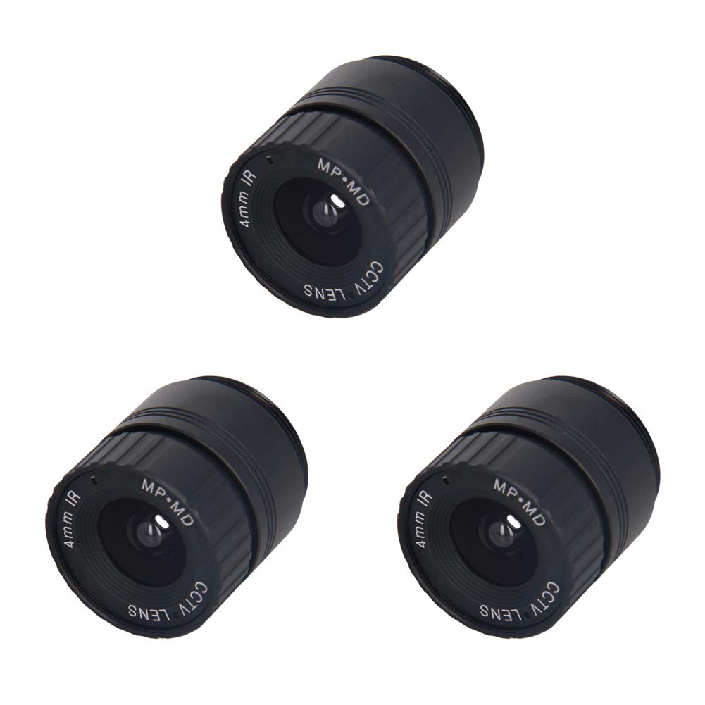 Othmro 3Pcs 4mm CCTV Camera Lens 720P HD F1.4 Aperture Security WiFi Camera Lens, 1/2.5 Inch Wide Angle CS Mount for IP Camera Surveillance System - Perfect for Home Security, Office Monitoring & Outdoor CCTV Installation