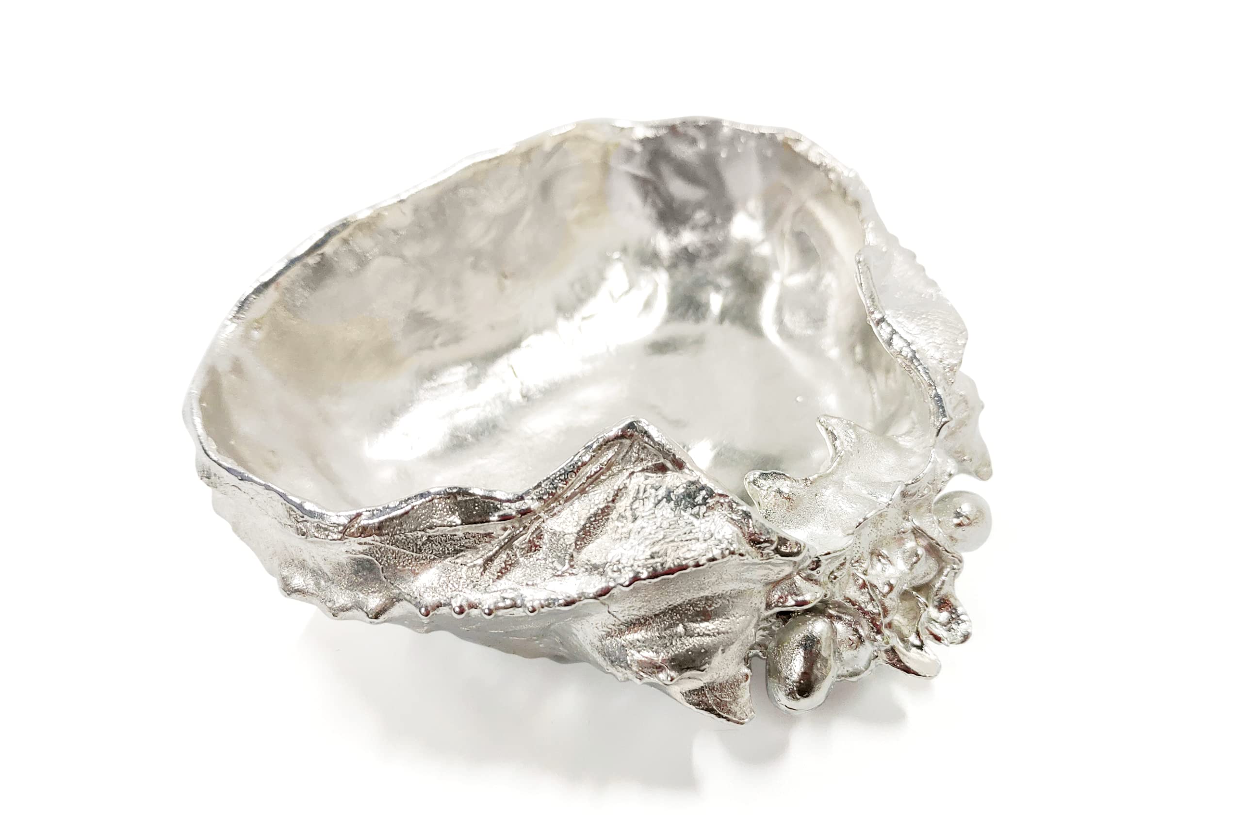 Premium Crab Shell Serving Dish - Elegant Tin Silver Seafood Tray for Appetizers, Salad, Dip & Sauce | Perfect for Party, Restaurant Décor & Seafood Feast