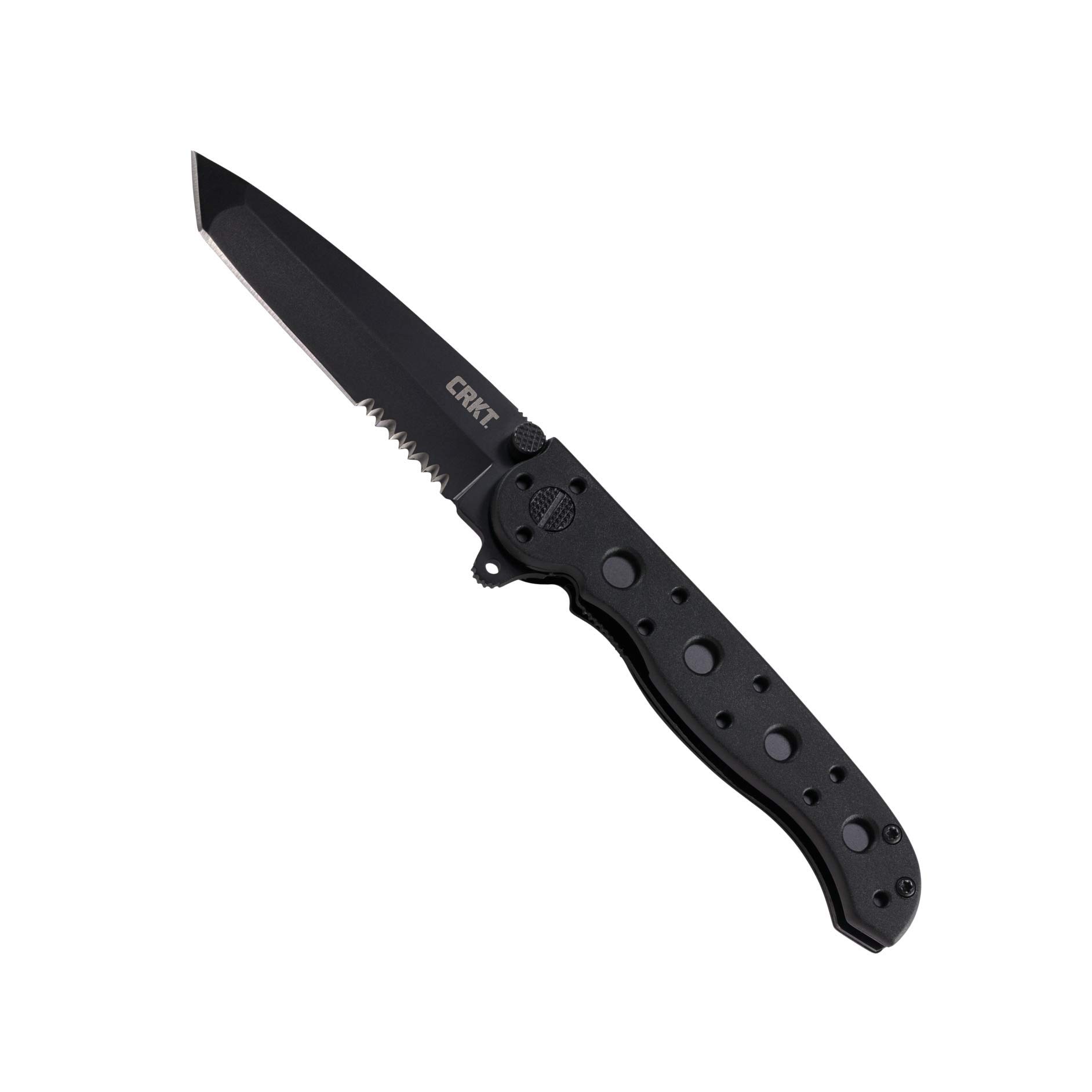 CRKT M16-10KZ EDC Folding Pocket Knife - Black Serrated Tanto Blade, Automated Liner Lock, Nylon Handle with Pocket Clip | Everyday Carry, Outdoor Survival, Camping & Tactical Use