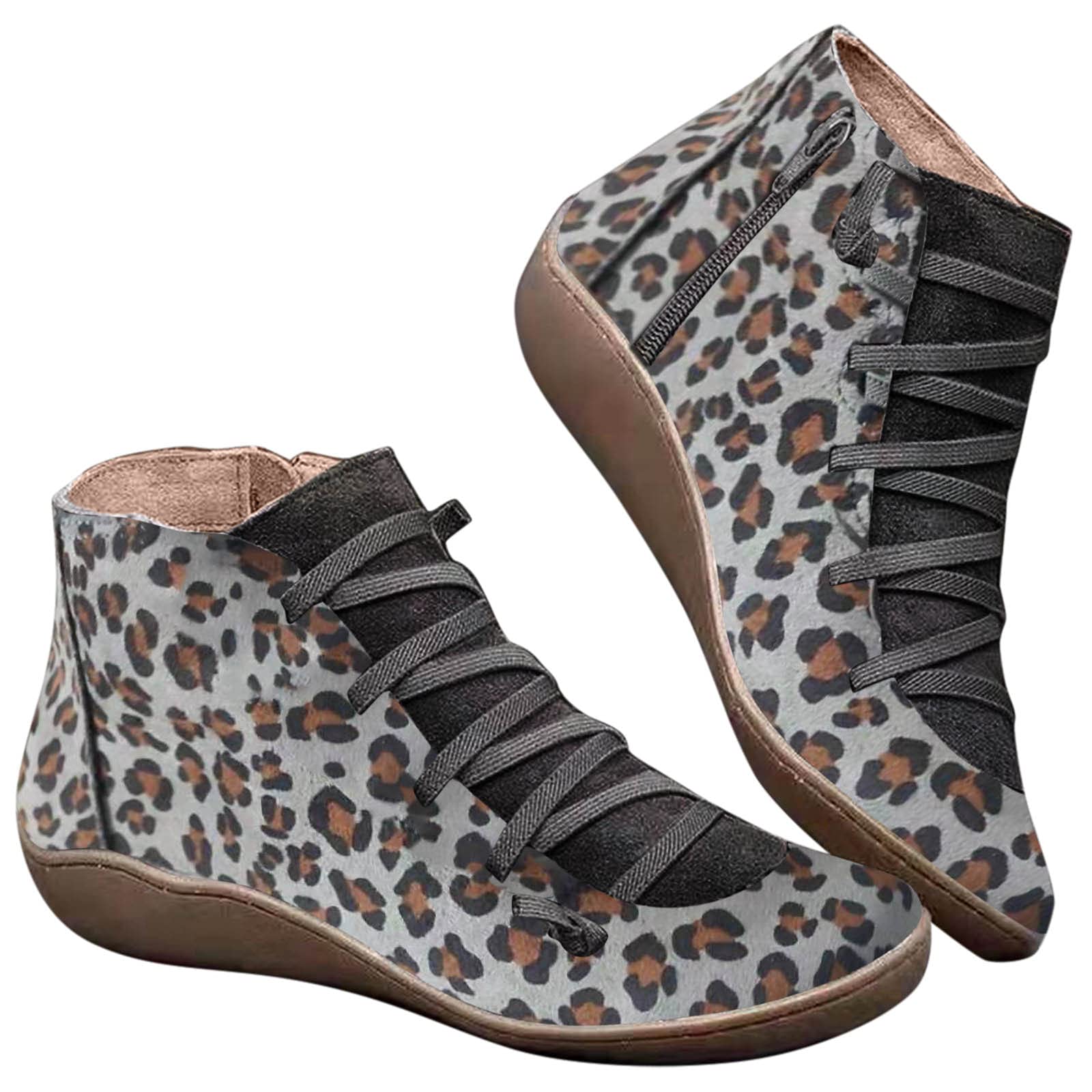Aniywn Women's Arch Support Boots - Low Heel Casual Ankle Boots, Waterproof Everyday Shoes for Walking, Work & Outdoor Activities