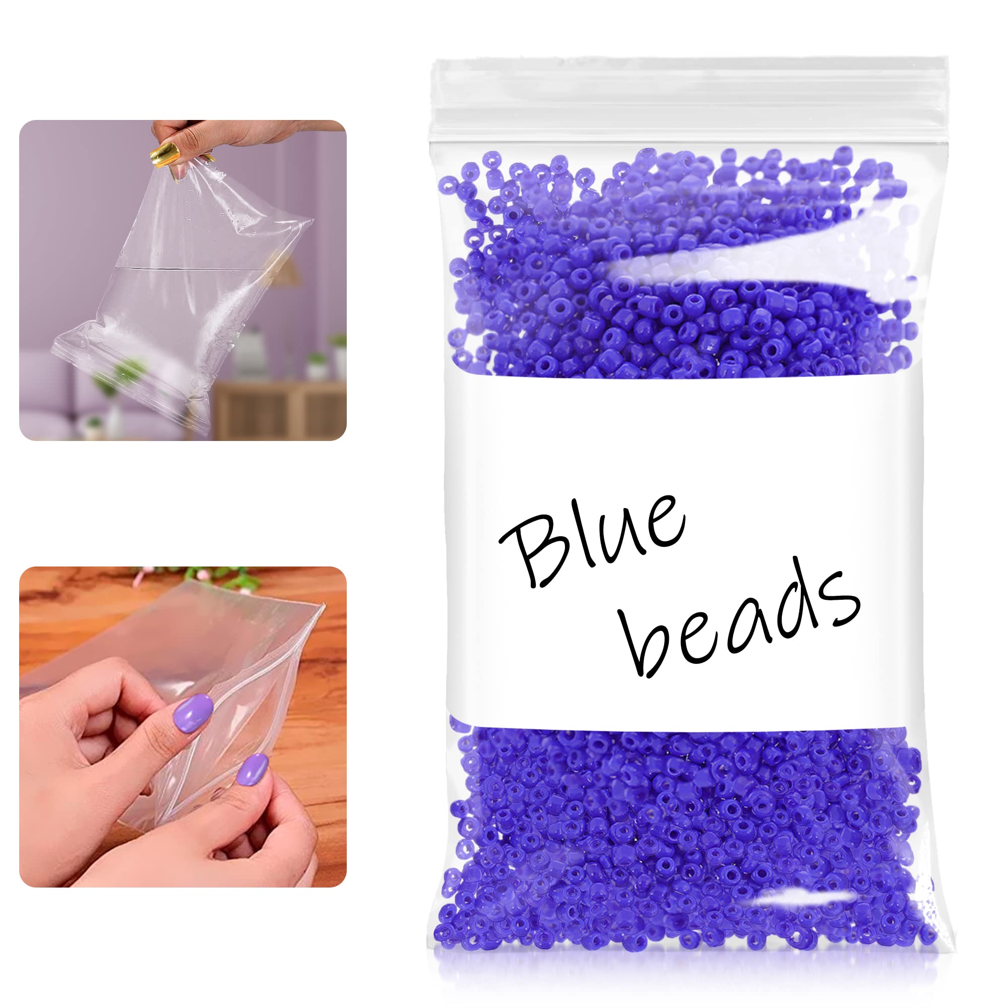 1000 Pack 4x6 Inch White Reclosable Zipper Bags - 6 Mil Thick Clear Food Storage Bags with Write-On Block, Waterproof Resealable Packaging for Small Business | Ideal for Snacks, Crafts, Jewelry & Retail Products