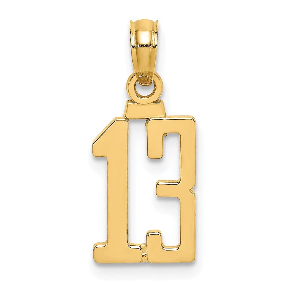 14K Gold Polished Number & Initial Pendant Necklace for Women - Elegant Personalized Jewelry Gift for Birthday, Anniversary & Everyday Wear