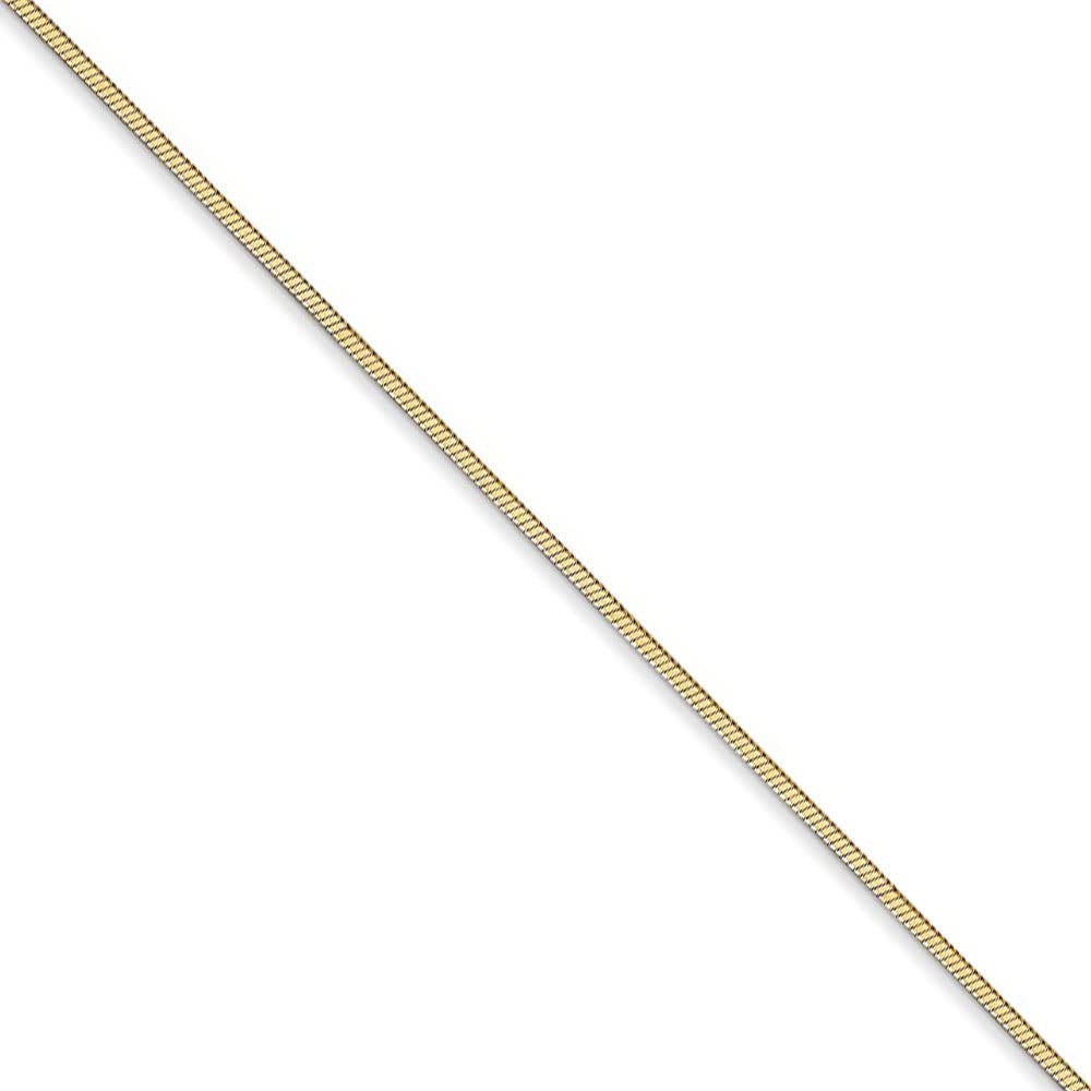 Black Bow Jewelry 1.2mm 14k Yellow Gold Octagonal Snake Chain Necklace for Everyday Elegance & Special Occasions