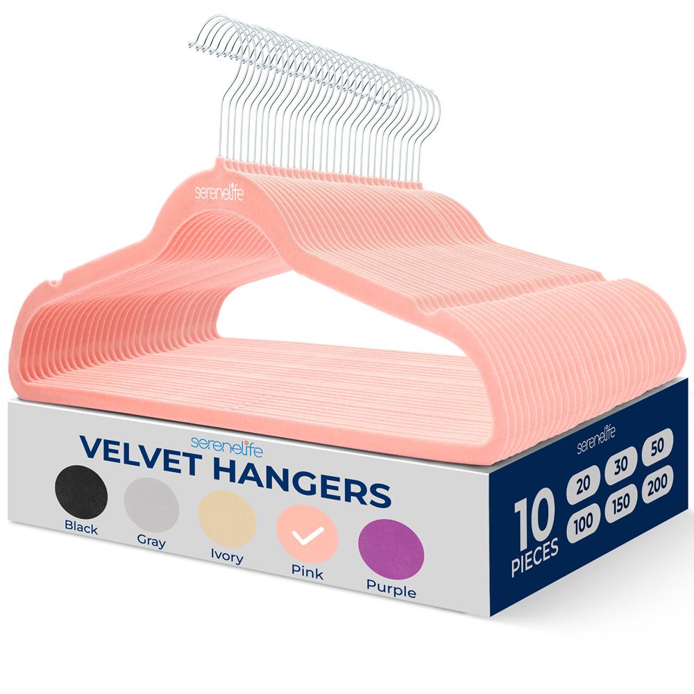Non-Slip Velvet Hangers for Clothes - Space Saving Closet Organizer with No-Slip Design - Perfect for Dresses, Coats, and Delicate Garments (Set of 50) - Ideal for Home, Closet, and Travel Use